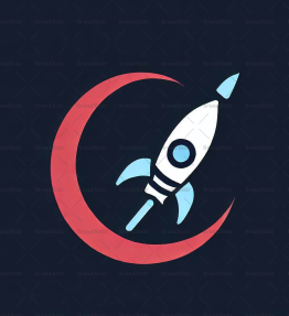 Raumschiff und Sichelmond